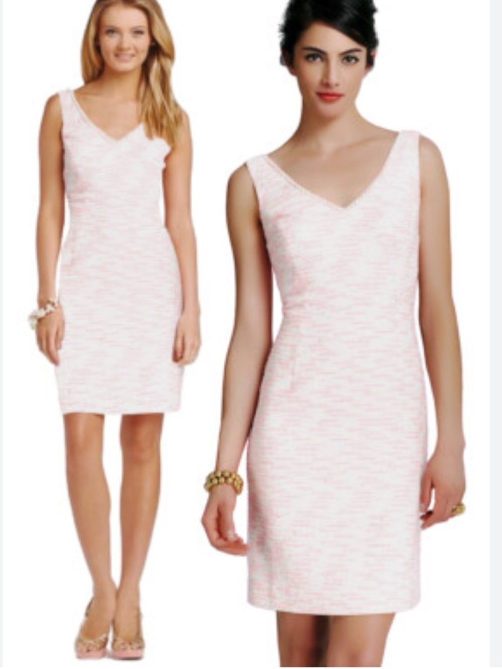 Lilly Pulitzer Pink Textured V-Neck Mini Sheath Dress